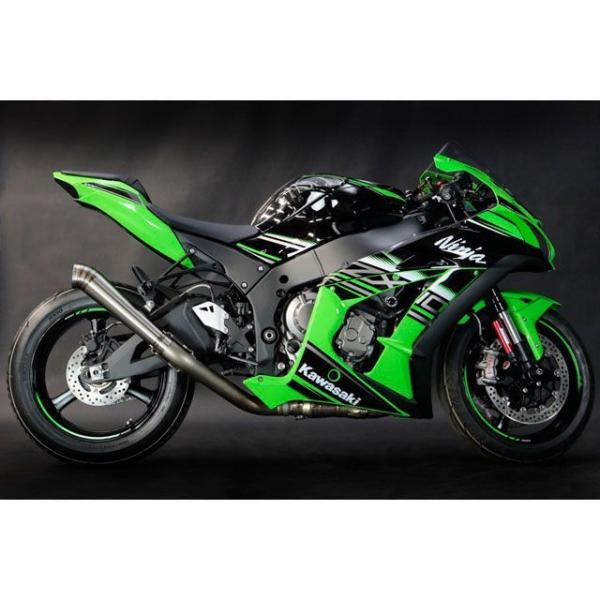 トリックスター ZX-10R レーシングスリップオンマフラー 焼き色付パイプ 雷神ショート TRIC...