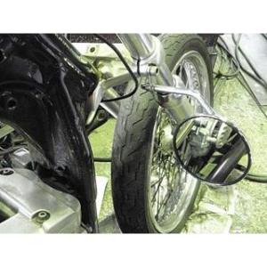 部品屋K&amp;W SR400 汎用 フォーククランプミラーステー 仕様 ミラー付きキット サイズ 3イン...