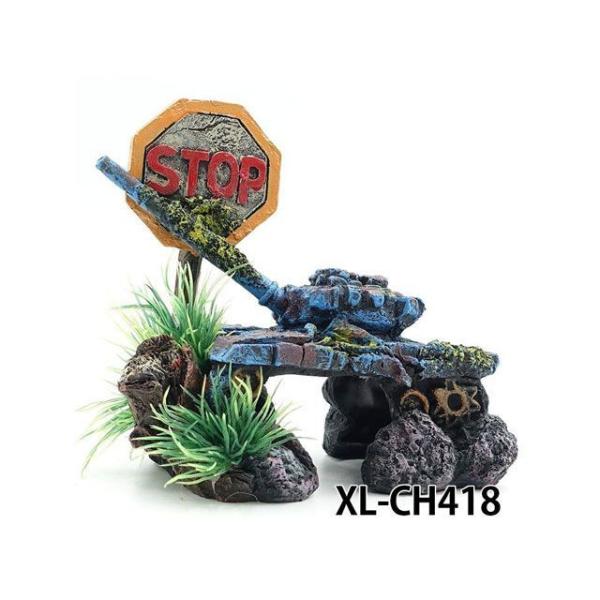 アルファテック XL-CH418 標識 STOP/戦車（小） 水槽 ケージ 飼育ケース インテリア ...