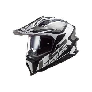 正規品／エルエスツーヘルメット EXPLORER F/エクスプローラーエフ（マットブラックホワイト） サイズ：L LS2 HELMETS バイク｜motoride