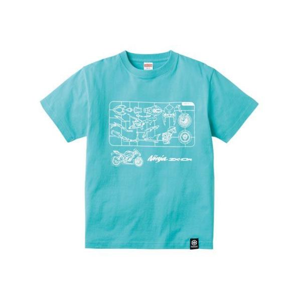 正規品／カワサキ デザイナーズTシャツ（ミントグリーン） サイズ：LL KAWASAKI バイク