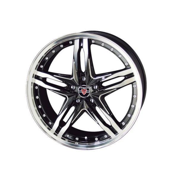 STEINER LSV 19×7.5J/インセット＋48/ホール5穴/PCD100/ブラックxポリッ...