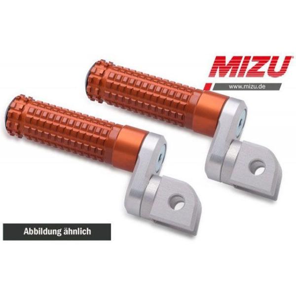 ミズ アジャスタブル レーシング フットペグ ABE認可品 シルバー/オレンジ ｜ 409TO221...