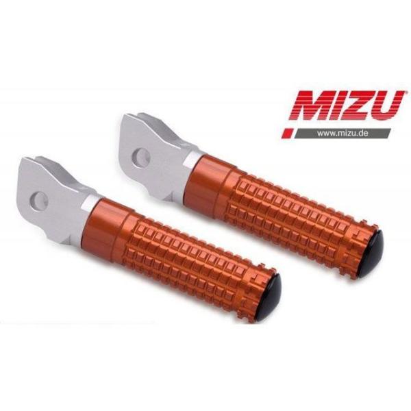 ミズ レーシングフットペグ ABE認可品 シルバー/オレンジ ｜ 409TO1110030 MIZU