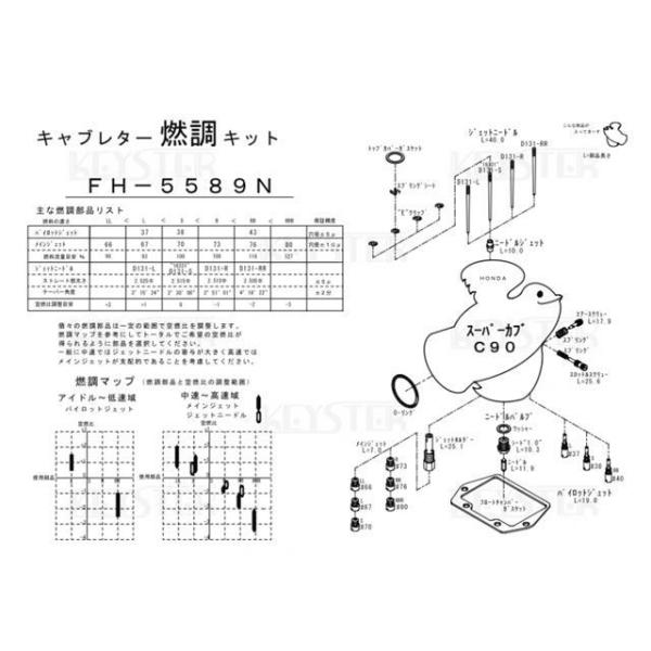 【特価品】キースター スーパーカブ90/C90 燃調キット スーパーカブ90/C90用キャブレター ...
