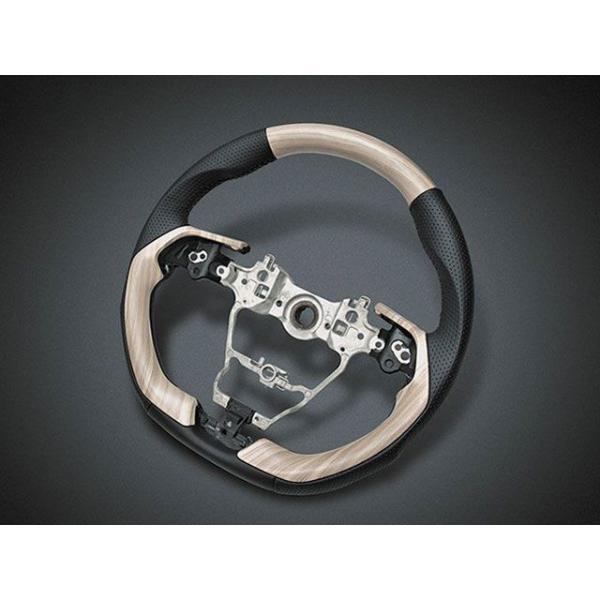 LANBO オリジナルステアリング タイプ2 ハリアー MXUA/AXUH80・85（ホワイトウッド...