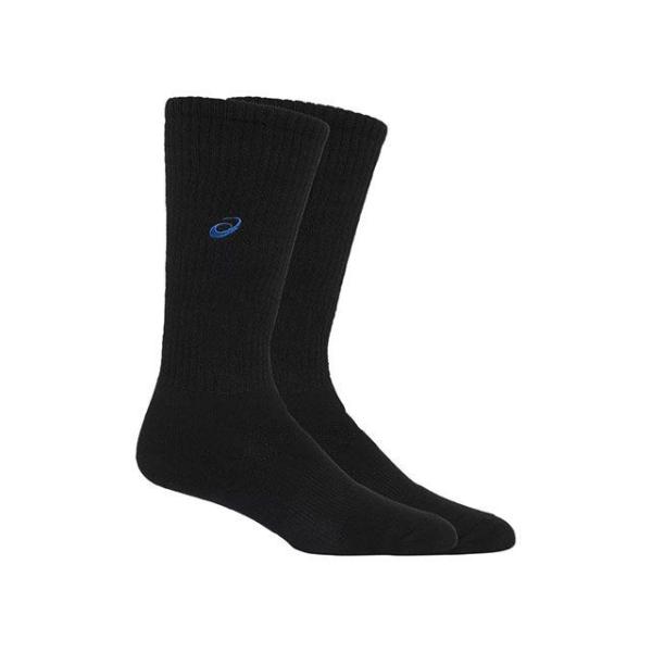 アシックス 3053A137 ONE POINT HIGH SOCKS（ブラック×ブルー） サイズ ...
