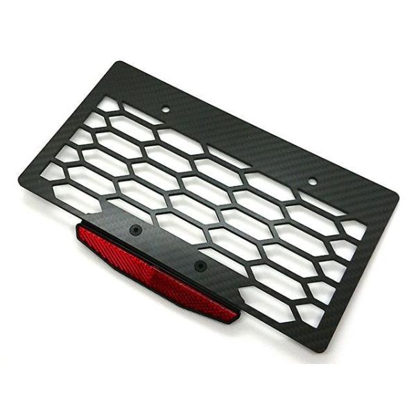 Fixe design 汎用 CFRP ライセンスプレートベース ハニカム リフレクター付 Fixe...