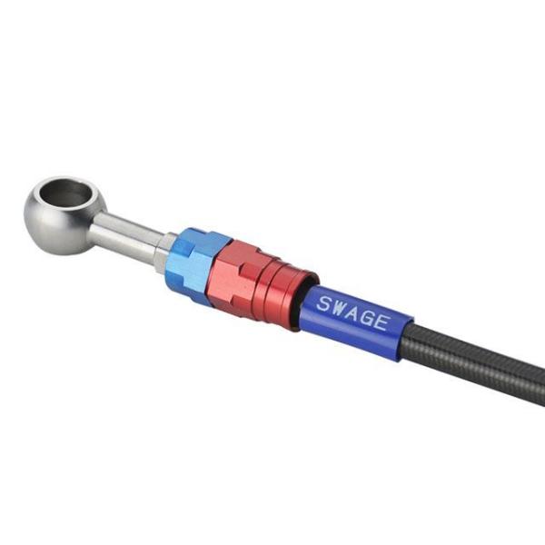 スウェッジラインプロ Hayabusa クラッチホースキット（レッド＆ブルー） ホースカラー ブラッ...