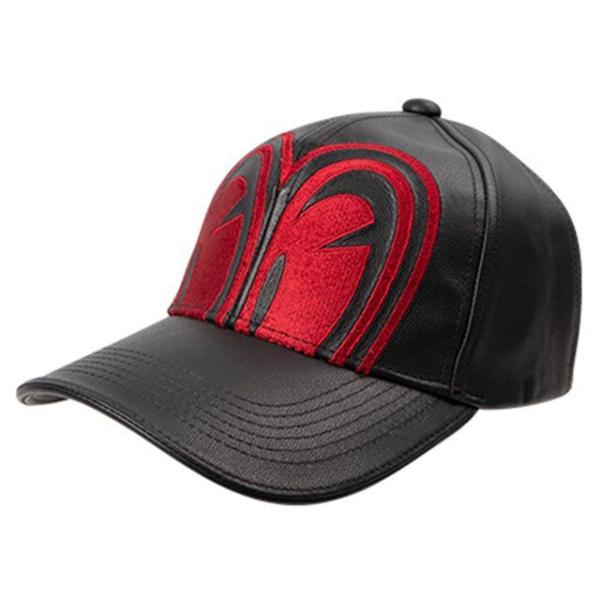 デグナー SPCP-2 P忠男レザーキャップ（ブラック/レッド） メーカー在庫あり DEGNER