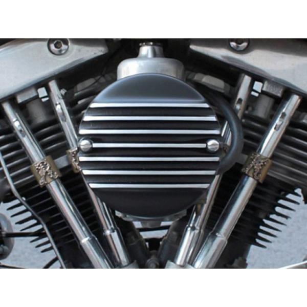 フォーク Harley-Davidson スリップオンカバー for SU エアクリーナー 7フィン...