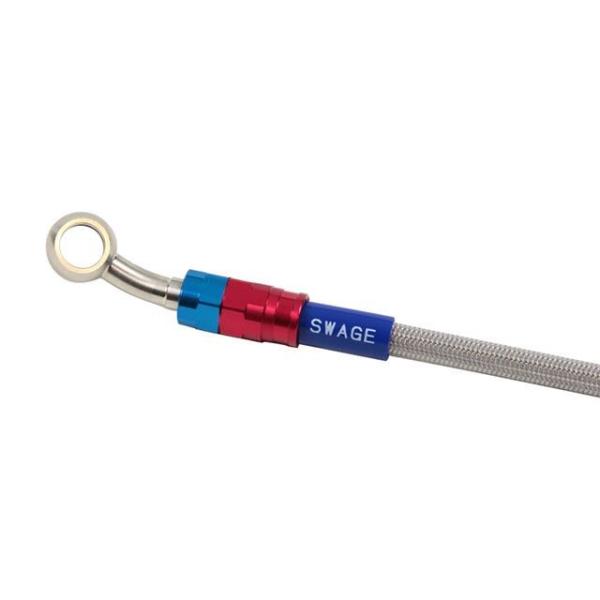 スウェッジラインプロ XSR125 フロントホースキット（レッド＆ブルー） ホースカラー クリア メ...