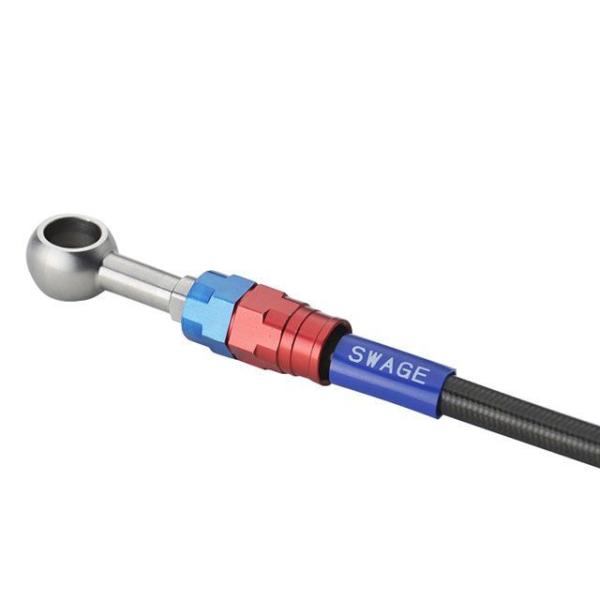 スウェッジラインプロ CB400SF Revo フロントホースキット バイピース（レッド＆ブルー） ...