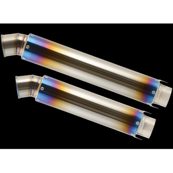 ナイトロレーシング 汎用 ストレイトチタンサイレンサー V-2 仕様 ヒートポリッシュ サイレンサー...