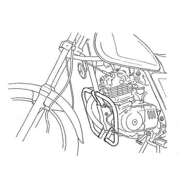 正規品／ヘプコ＆ベッカー GN125 エンジンガード（クローム） HEPCO＆BECKER バイク