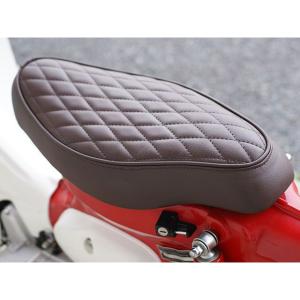 KEPSPEED製 スーパーカブ用 シングルシート ダイヤカットブラウン KEPSPEED製 スーパーカブ用 ダイヤカットカスタムシート ブラウン