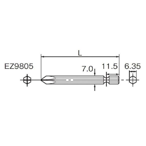 正規品／Panasonic EZ9805 ドライバービット（+）#2X45（2ホン） Panason...