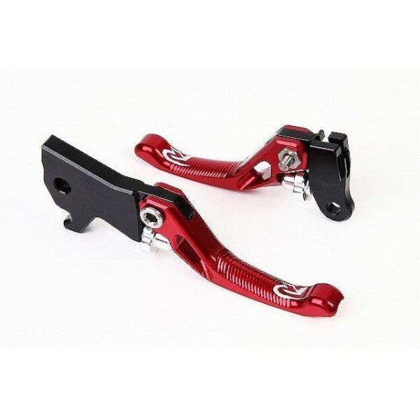 リデア NMAX155 NMAX125 3Dショートノブアジャストブレーキレバー 左右セット（レッド...