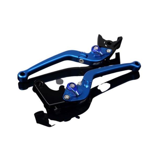 SPEEDRA アルミビレットアジャストレバーセット スタンダード可倒式（レバー本体：マットブルー）...
