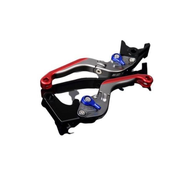 SPEEDRA ZX-6R アルミビレットアジャストレバーセット 可倒延長式（レバー本体：マットチタ...