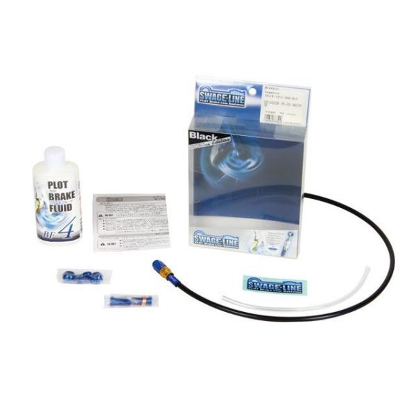 スウェッジライン YZ250FX フロントホースキット ホースエンド アルミ/ゴールド＆ブルー ホー...