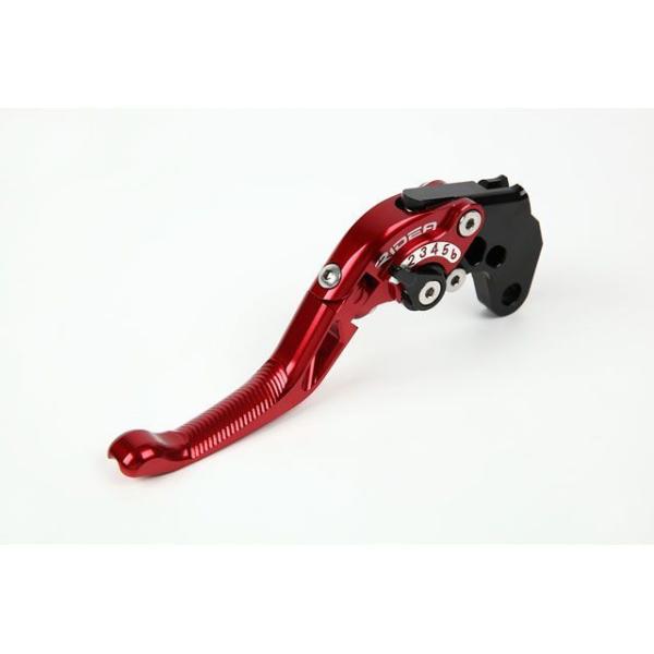 リデア 可倒式アジャストショートクラッチレバー（レッド） アジャスト シルバー RIDEA