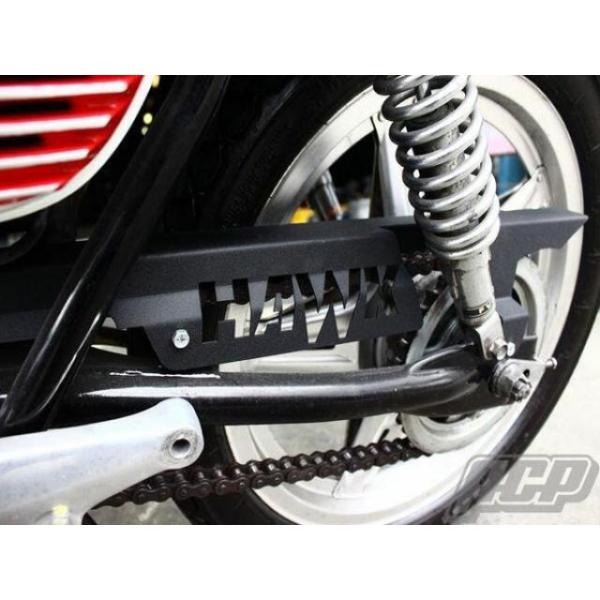 正規品／ACP CB400T ロゴ入り チヂミ塗装 チェーンケース カラー：黒 ACP バイク