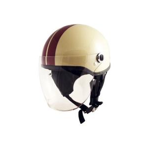 正規品／スピードピット SQ-32 ハーフヘルメット カラー：アイボリー/ブラウン メーカー在庫あり SPEEDPIT バイク