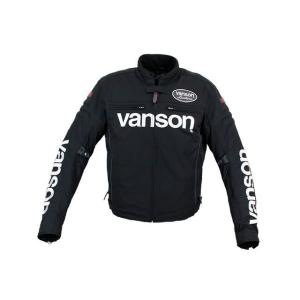 正規品／バンソン 2020-2021秋冬モデル VS20118W ナイロンジャケット（ブラック/ホワイト） サイズ：XL VANSON バイク｜motoride