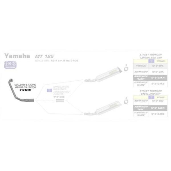 アロー YAMAHA MT 125 14 1：1 STAINLESS STEEL COLLECTOR...