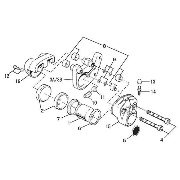 ピーエムシー Z1/Z2 STDキャリパー（リペアパーツ：12）パッドマウントボルトセット） メーカ...