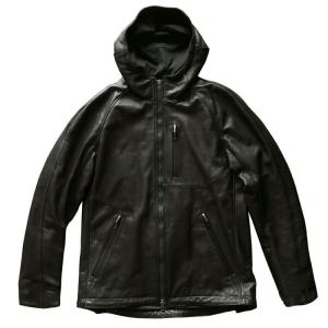 レザージャケット ダーク 防水レザーフードジャケット バイク ウェア