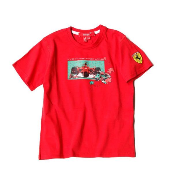 フェラーリ Tシャツ パズル スクデット キッズ Tシャツ モータースポーツ ウェア Ferrari