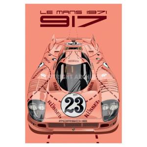 ルマン 24 ポスター ポルシェ 917/20 PINK PIG ル・マン 1971 ポスター 車 雑貨 Le Mans 24h｜motorimoda
