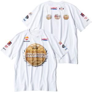 レプソルホンダ Tシャツ HRC 2019 Triple Crown Champions Tシャツ モータースポーツ ウェア REPSOL HONDA｜Motorimoda
