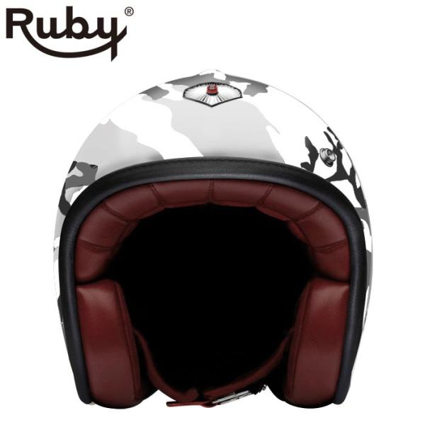 ジェット ルビー カモフラージュ グレー（パヴィヨン） バイク ヘルメット Ruby