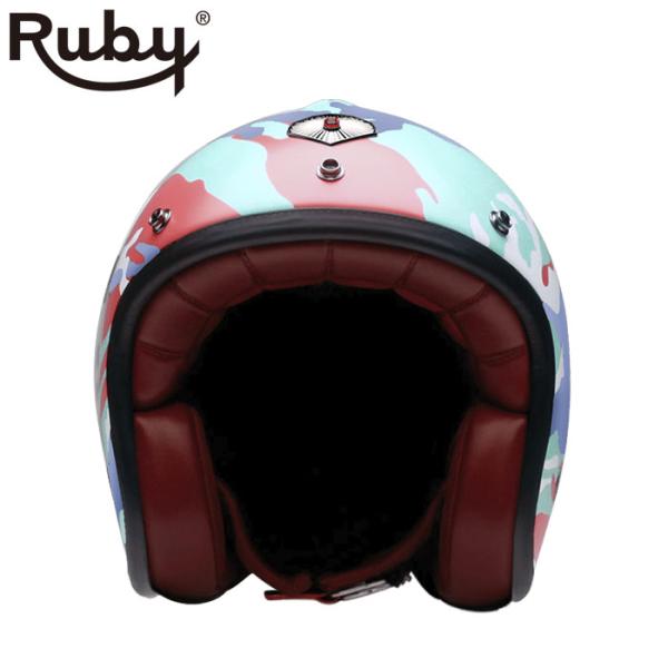 ジェット ルビー カモフラージュ レッド（パヴィヨン） バイク ヘルメット Ruby