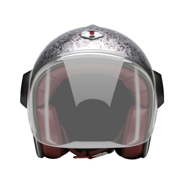 ジェット ルビー パシフィック シルバー（ベルベデーレ） バイク ヘルメット Ruby