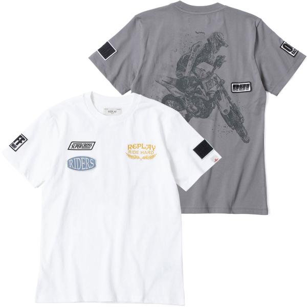リプレイ Tシャツ スーパークロス ライダー グラフィック Tシャツ バイク ウェア トップス RE...