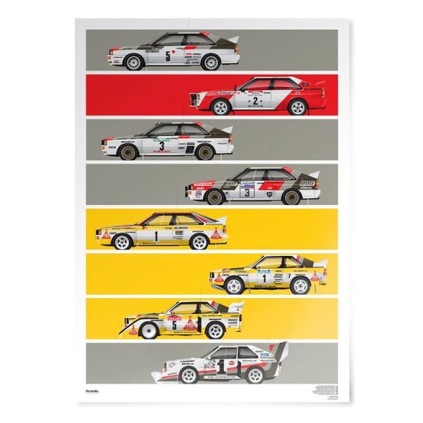 ポスター リカルド カー アートワーク Audi Quattro Short Graphic Sto...