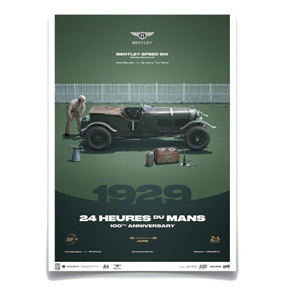 ポスター BENTLEY SPEED SIX 1929 ル・マン24時間レース 100周年記念 リミ...