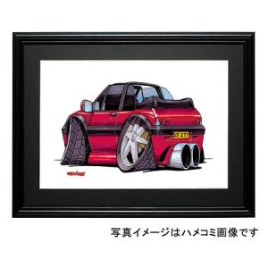 イラスト プジョー２０５ＣＴＩ（赤・後ろ）｜motorparade