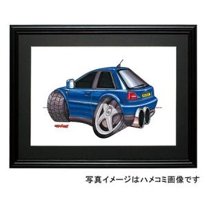 イラスト アウディＡ３（先代・青・後ろ）｜motorparade