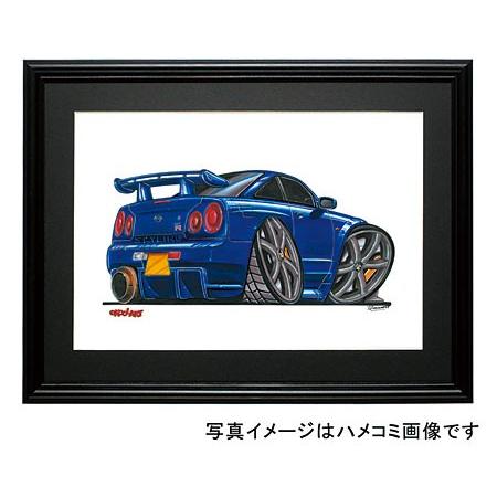イラスト Ｒ３４ＧＴ−Ｒ（青・後ろ）