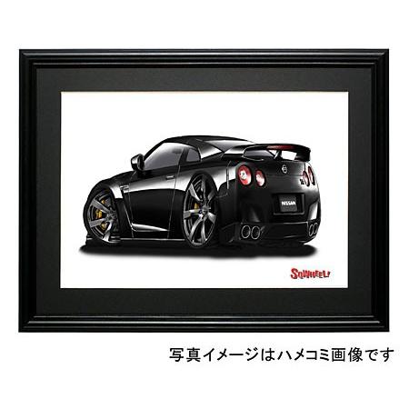 イラスト 日産GT-R（黒・後ろ）