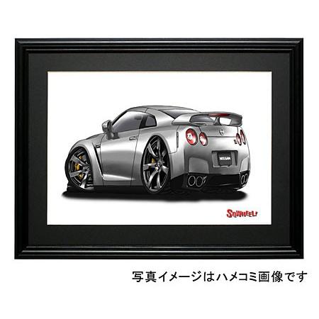 イラスト 日産GT-R（銀・後ろ）