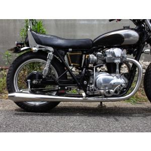 【美品・中古】W650 社外マフラー Motor Rock オールドスタイル W650/400用 オールドスタイル手曲げマフラー Type1 クローム