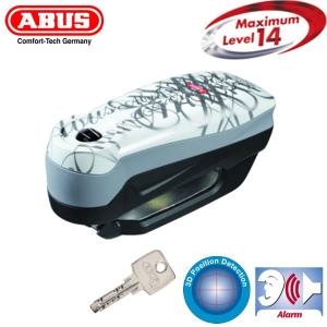 アブス（ABUS） アラーム付きディスクロック ディテクトロ 7000 RS1 Detecto 7000 RS 1 signature （ホワイト）｜motostyle