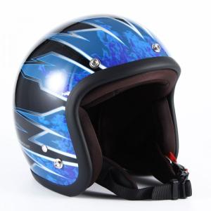 72JAM JET HELMET 72JAM Helmet JCP-46 FLAMES T-2 ブラックメッキ