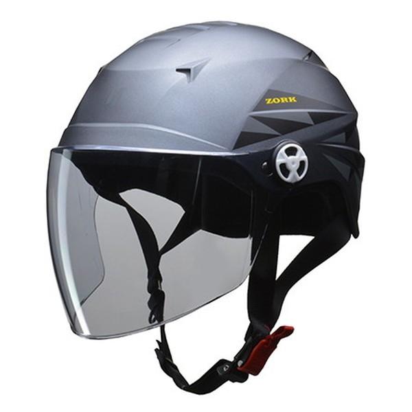 リード ZORK（ゾーク） スモーキーシルバー シールド付きハーフヘルメット 大きめフリーサイズ（6...